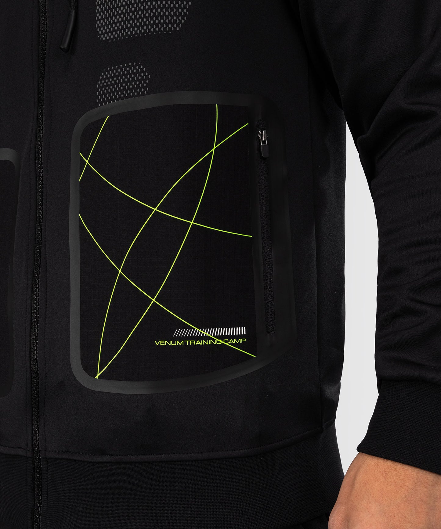 Sweat à capuche zippé Venum Training Camp 4.0 - Noir/Vert Fluo