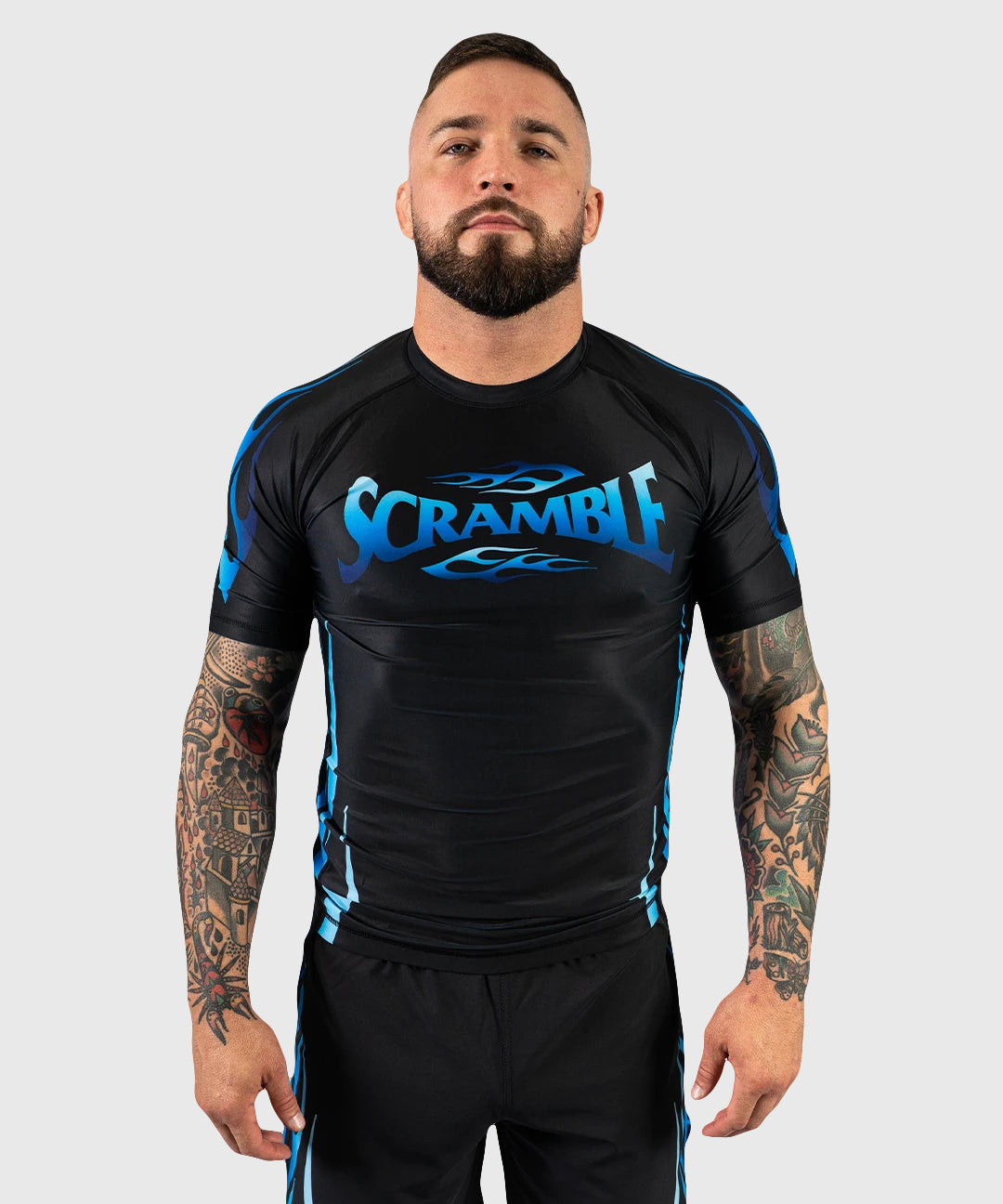 Scramble 1998 Ice Rashguard a Maniche Corte - Nero/Blu