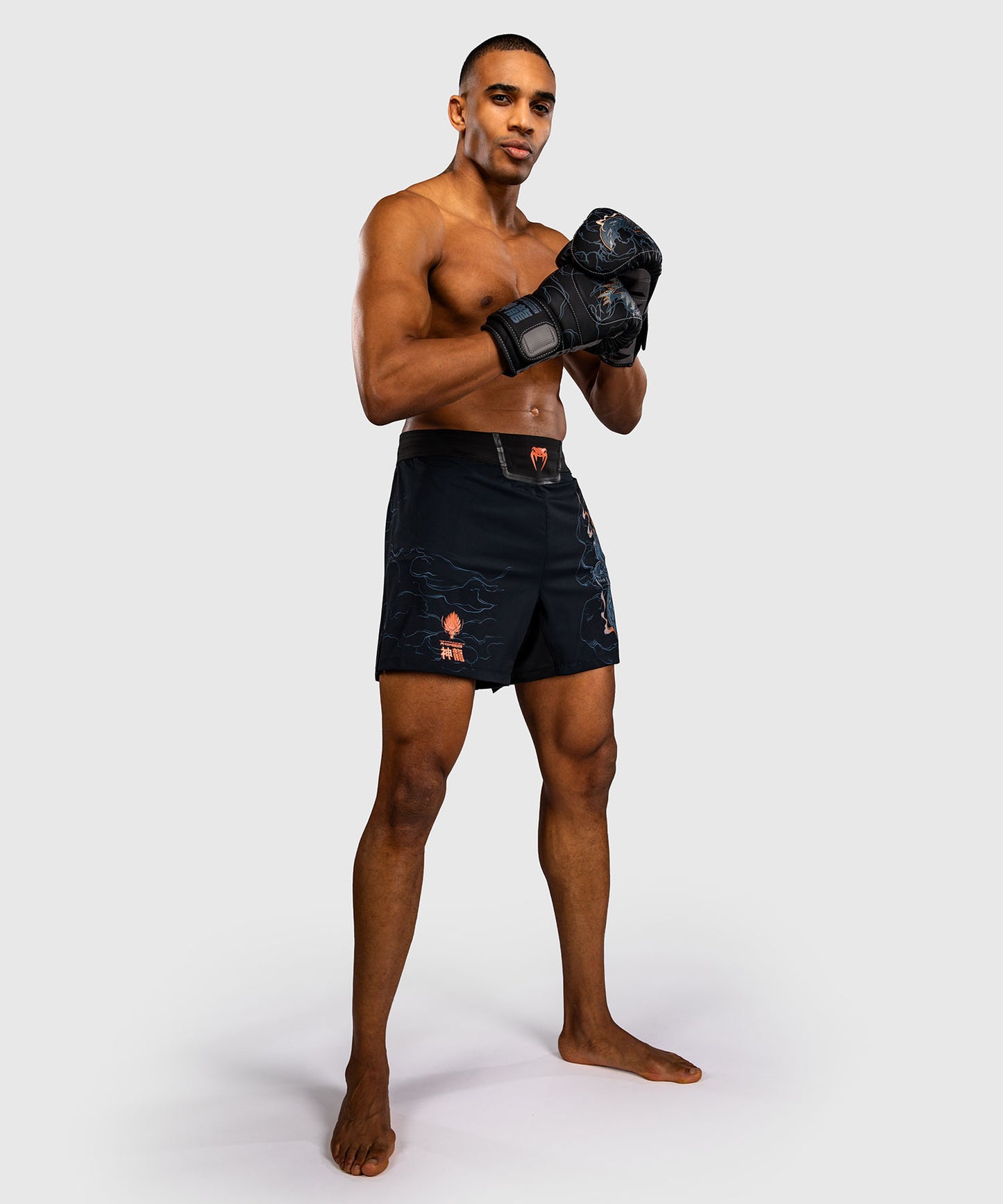 Venum Thunder Dragon Pantaloncini da Combattimento – Nero/Grigio/Rame