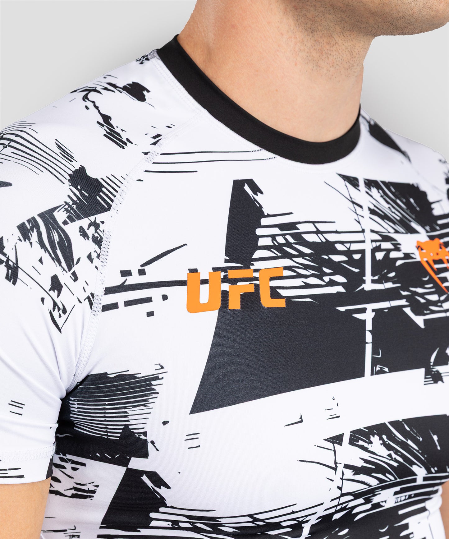Men's UFC Zenith by Venum White Authentic Fight Week Performance Short Sleeve Rashguard