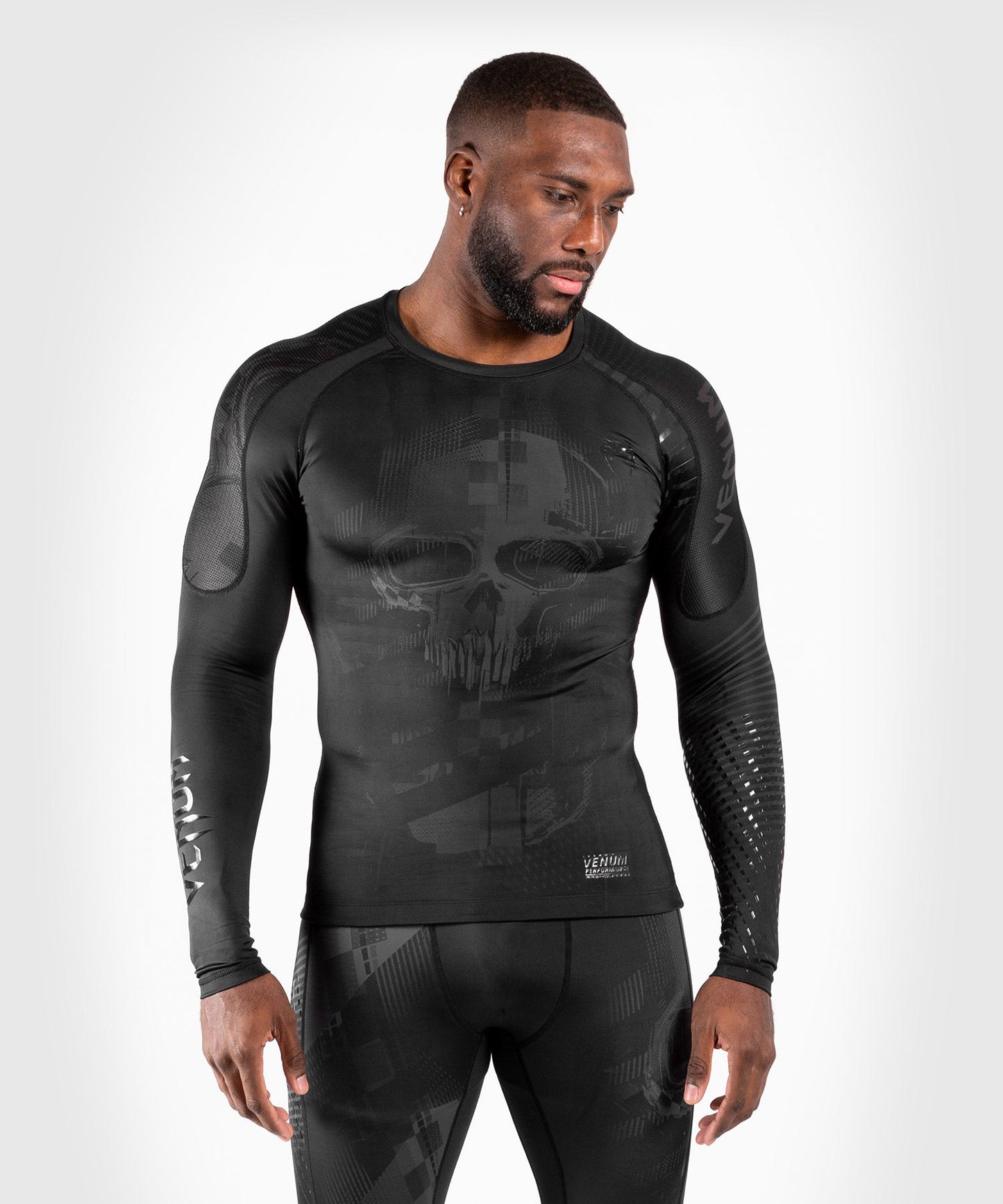 Venum Skull Compression T-Shirt - Long Sleeve - Black/Black