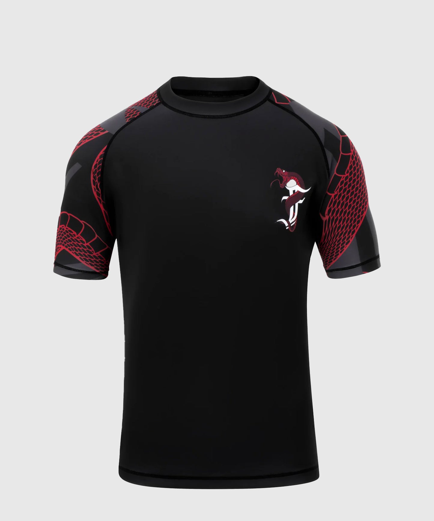 Fumetsu Anaconda Kurzarm-Rashguard - Schwarz/Rot