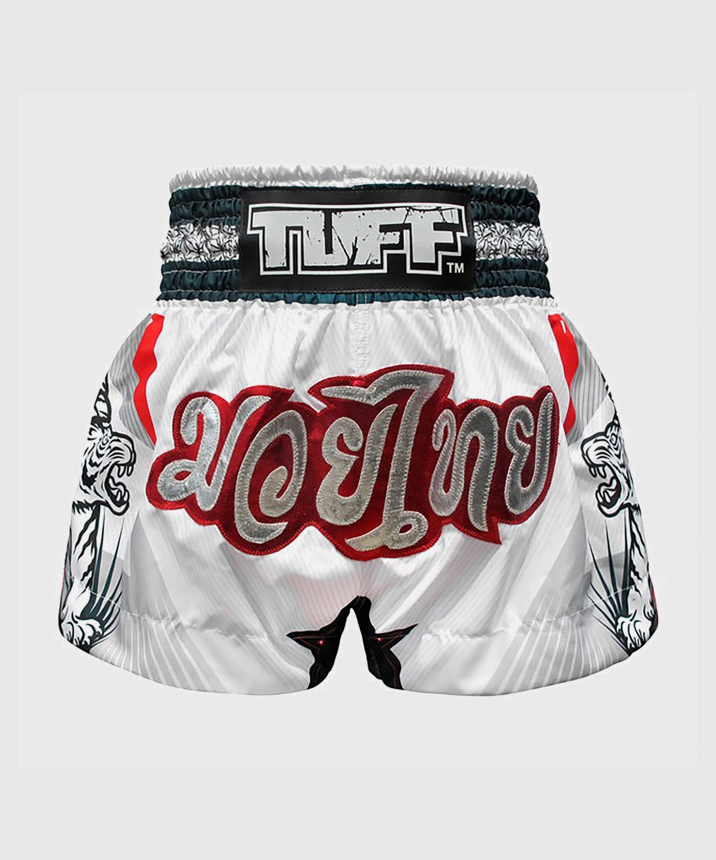 Tuff Bianco Tiger Pantaloncini da Muay Thai - Bianco