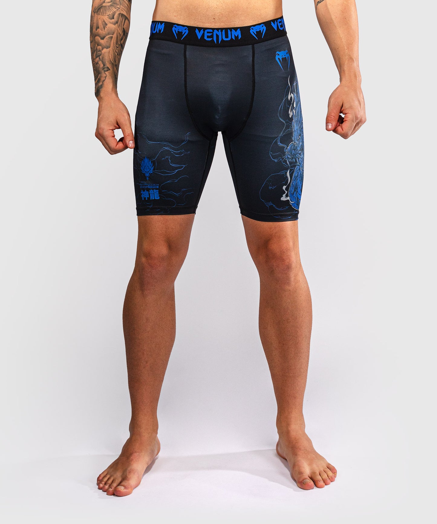 Venum Thunder Dragon Vale Tudo Shorts - Black/Royal Blue