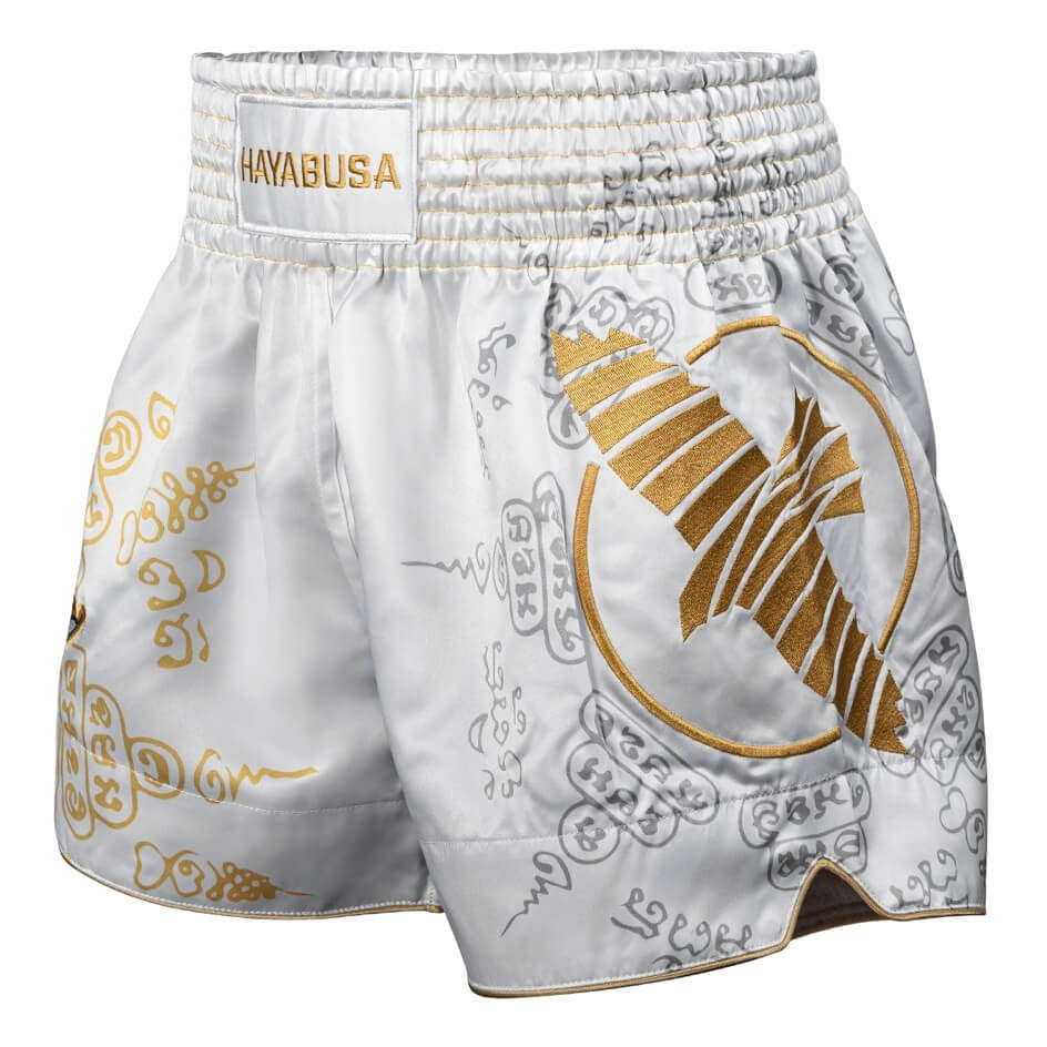 Hayabusa Falcon Pantalones de Muay Thai - Blanco