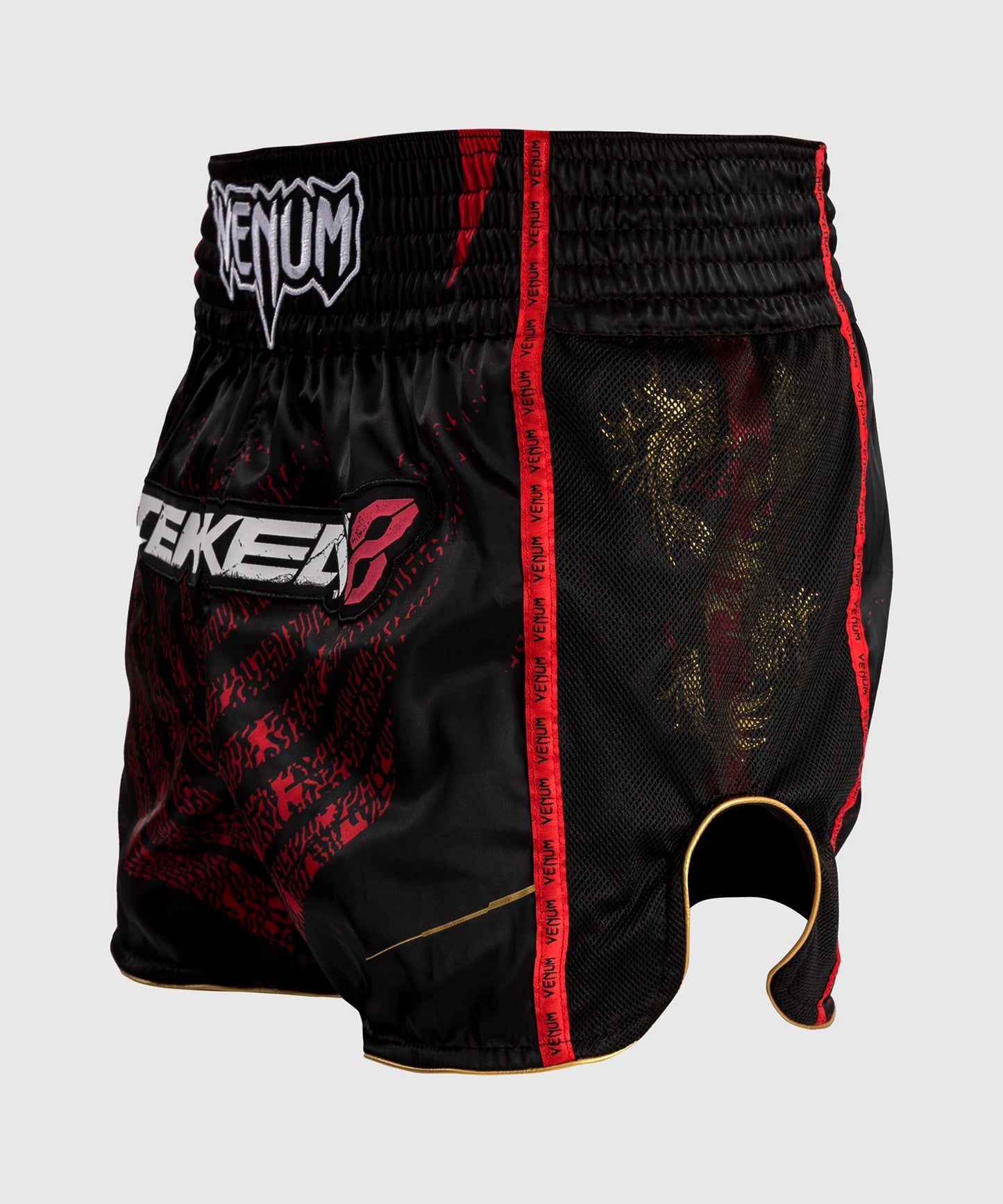 Short de Muay Thai Venum x TEKKEN 8 - Marshall Law - Noir/Rouge/Or