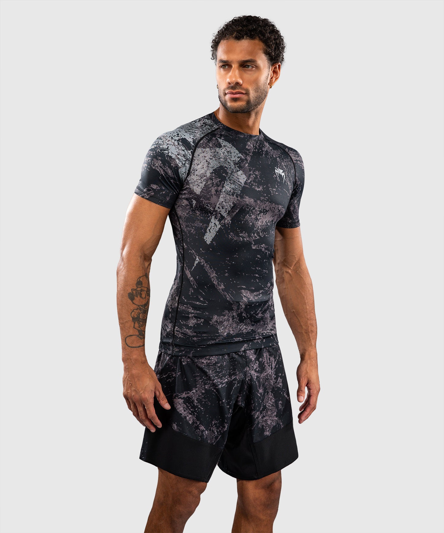 Rashguard à Manches Courtes Venum Rage & Workout - Noir/Gris