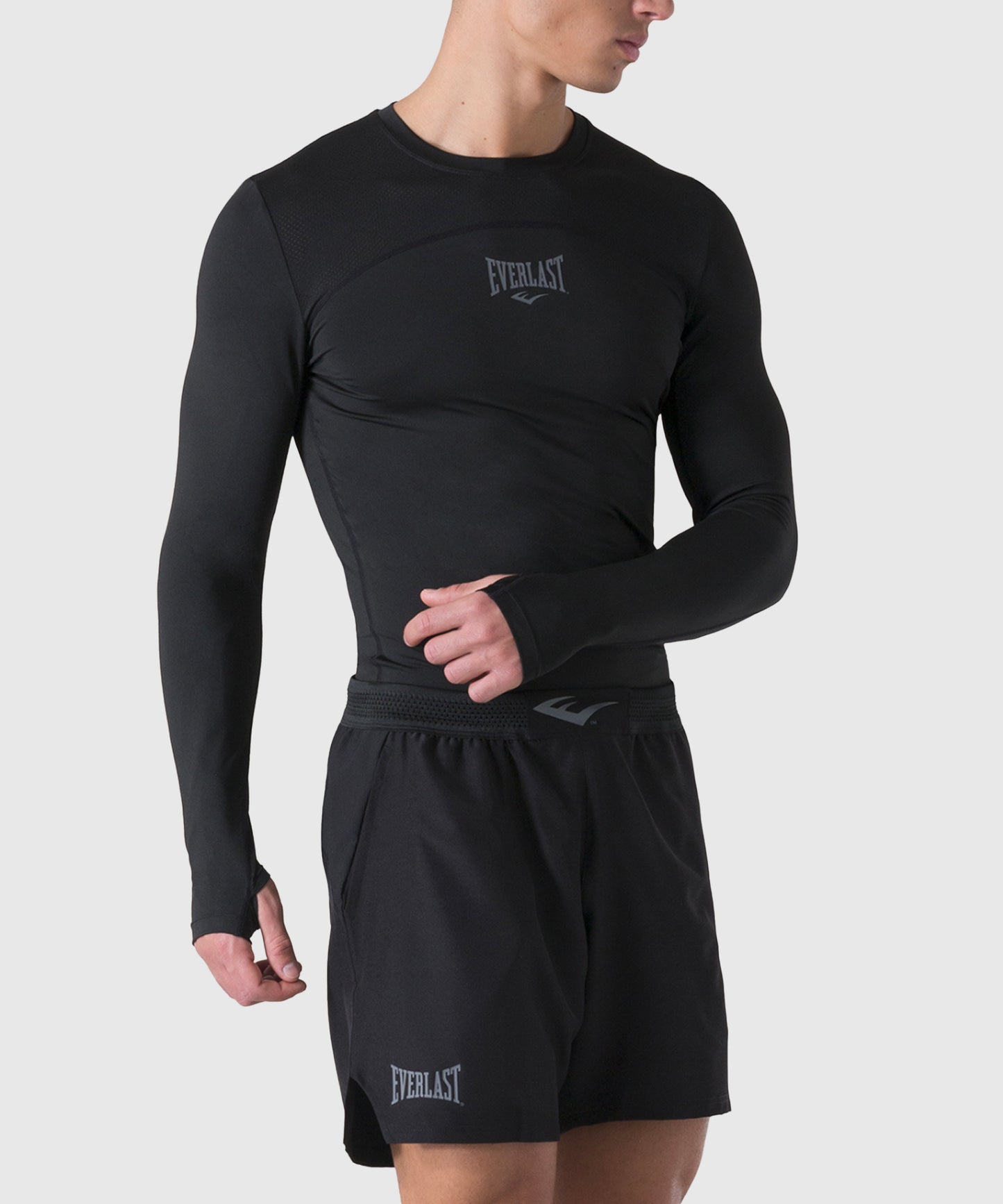 Everlast Camiseta de Compresión de Manga Larga - Negro