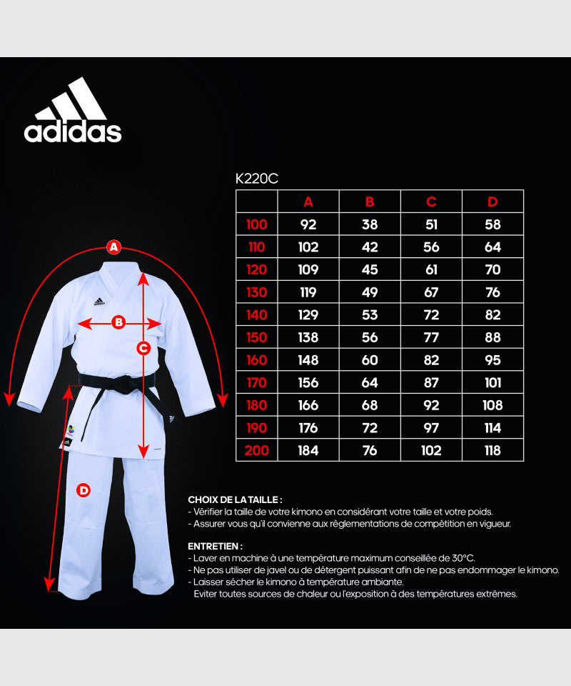Adidas 220 Club Kimono de Karate - Blanco