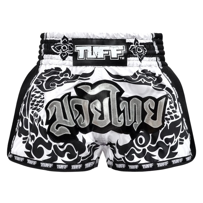 Short de Muay Thai Tuff Retro Style The Great Hongsa - Blanc