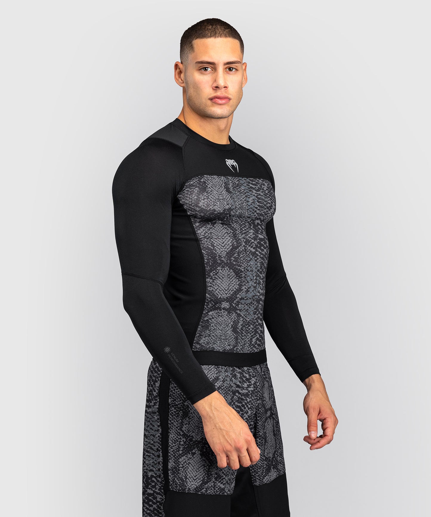 Rashguard à Manches Longues Venum G-Fit Scales – Noir/Gris Charbon