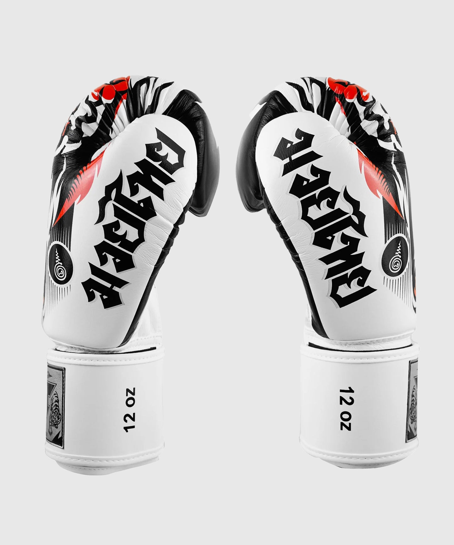 Gants de Boxe Short de Muay Thai Tuff En Cuir Tiger - Blanc