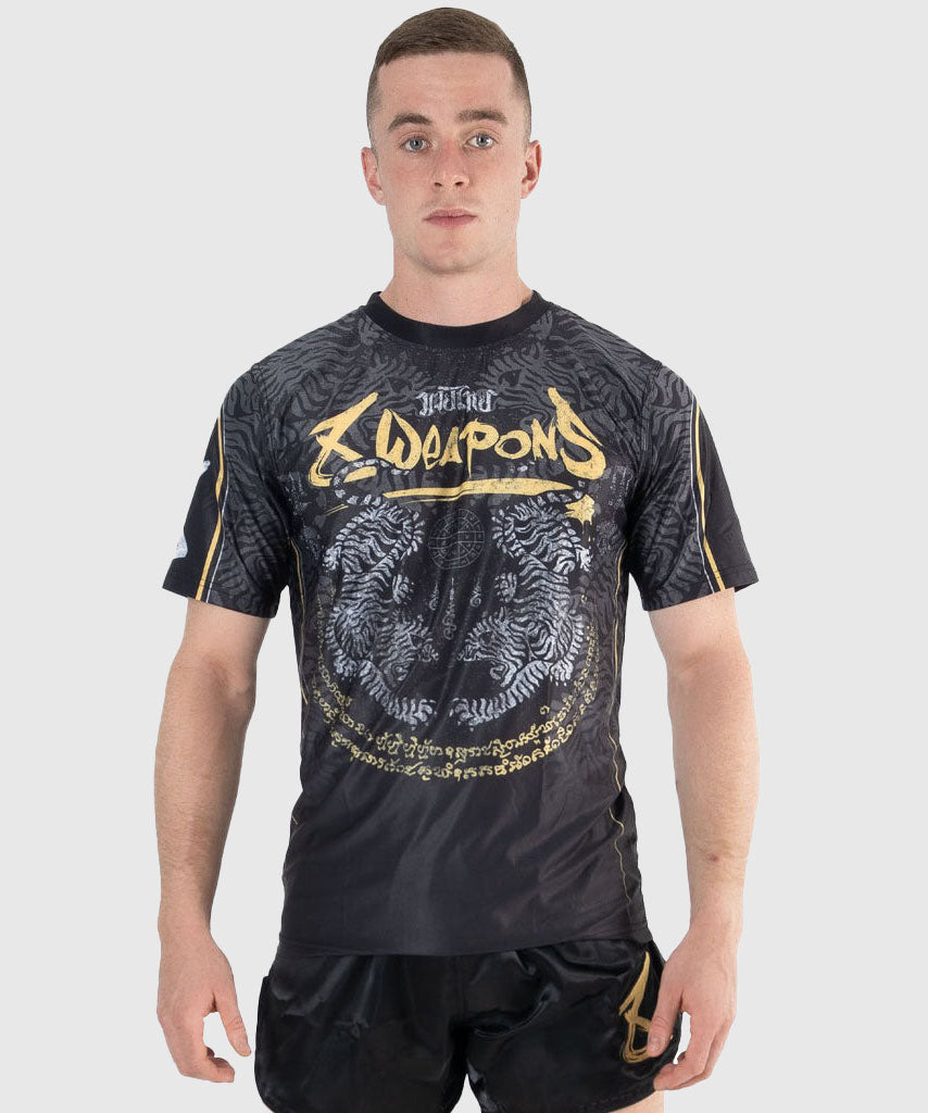 8 Weapons Functional Tiger Yant Camiseta - Negro/Amarillo