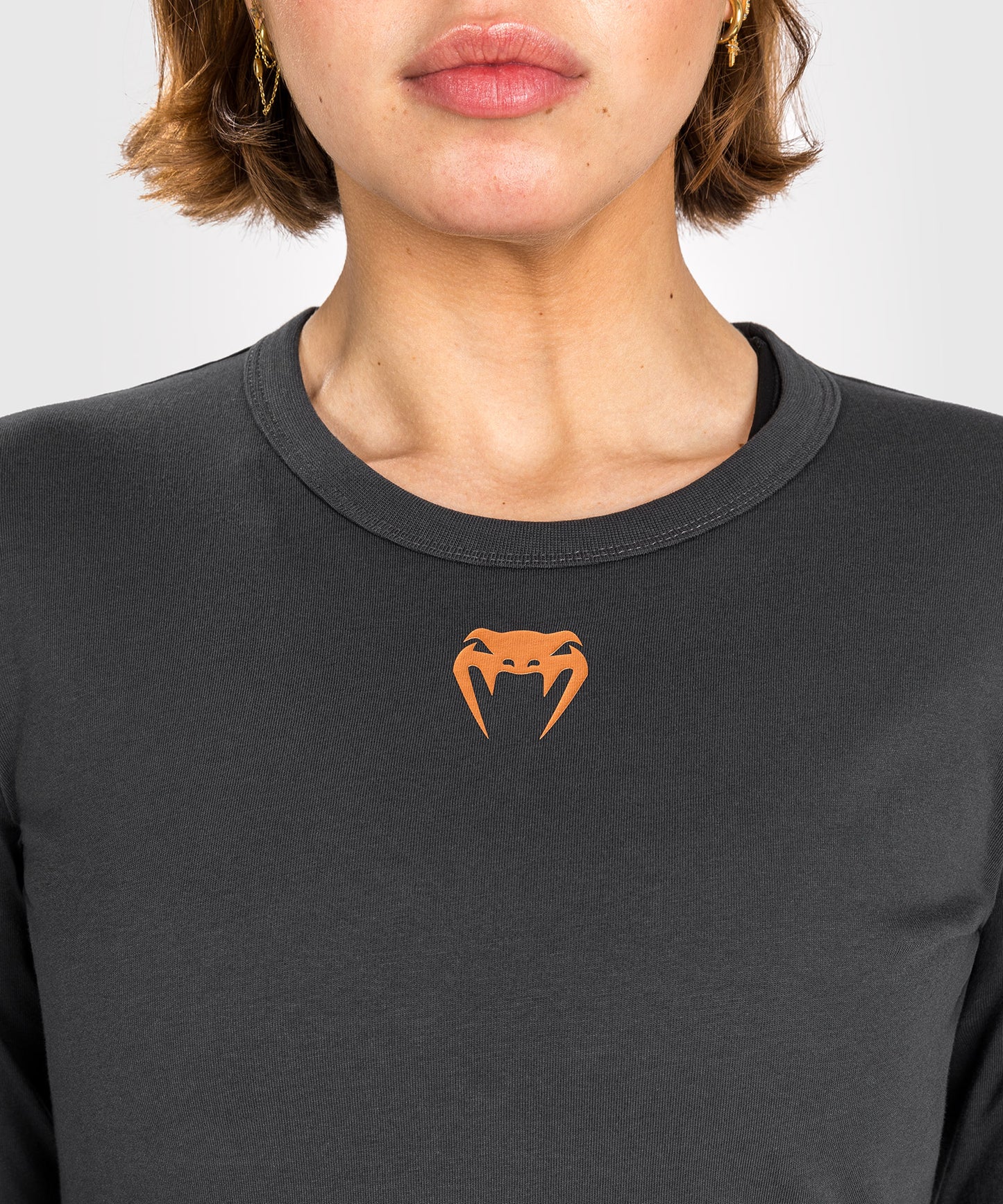 UFC Adrenaline By Venum Fight Week Camiseta de Algodón de Manga Larga para Mujer - Gris Antracita
