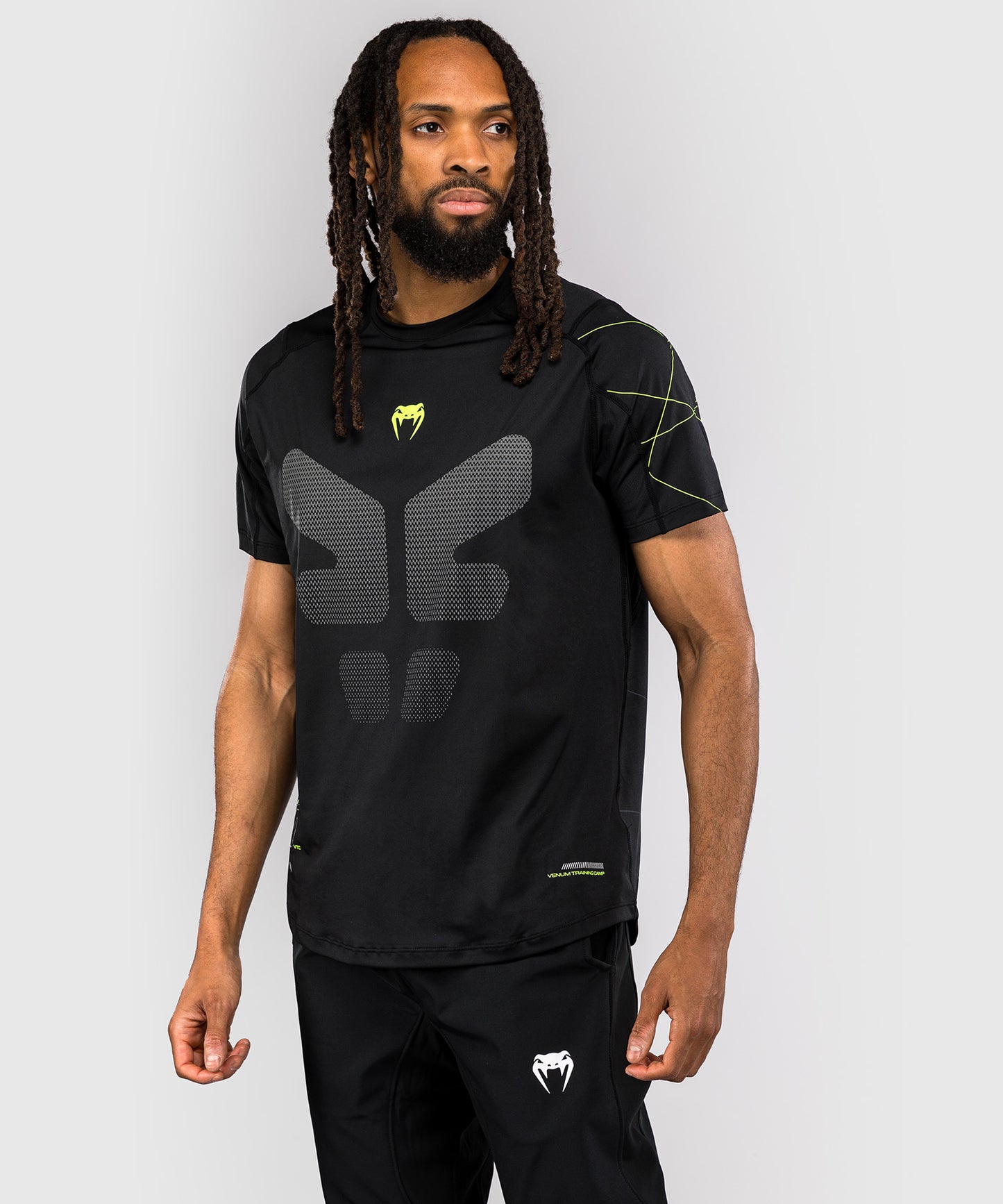T-shirt Dry Tech Venum Training Camp 4.0 - Noir/Vert fluo