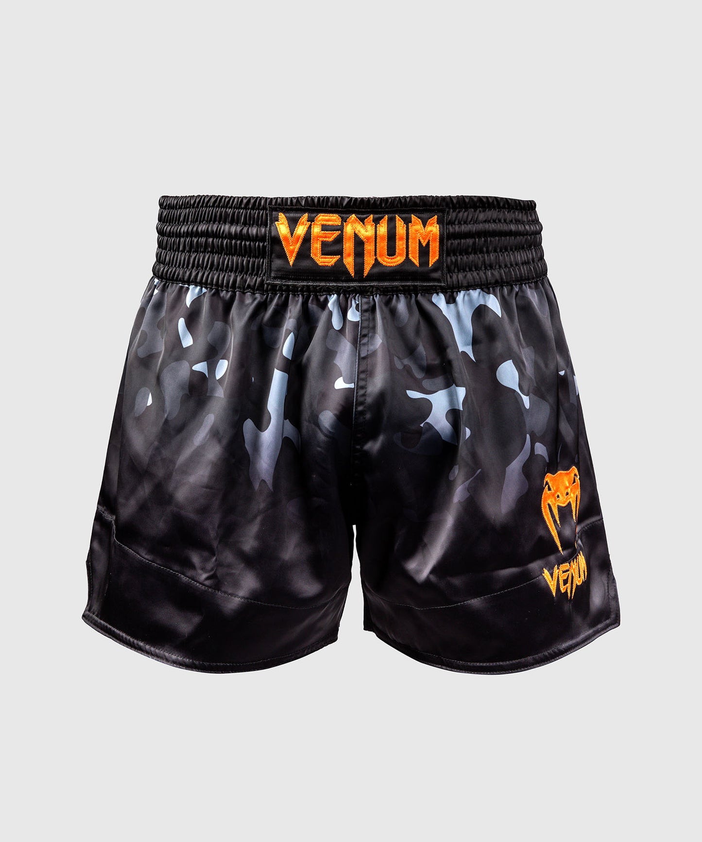 Venum Classic Muay Thai Shorts - Black Camo/Orange