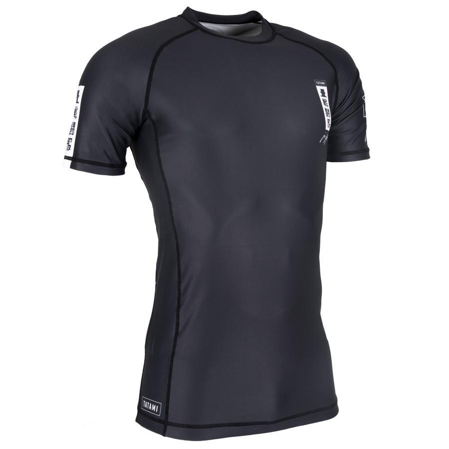 Kanagawa Camiseta de Compresión de Manga Corta - Negro
