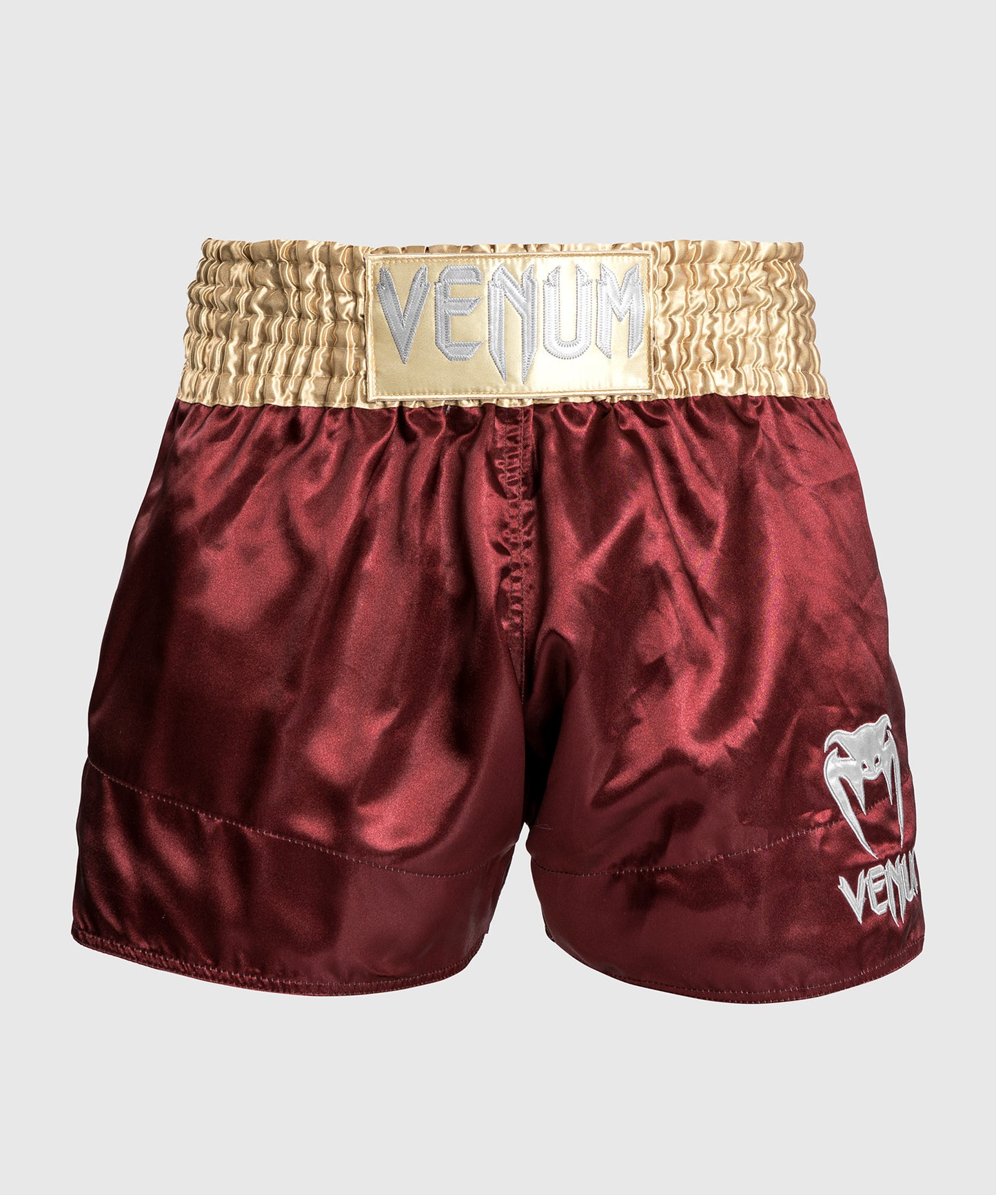 Venum Classic Pantalón corto de muay thai - Borgoña/Dorado/Blanco