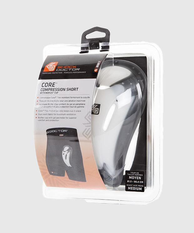 Shock Doctor Bioflex Pantalones Cortos de Compresión con Coquilla - Negro