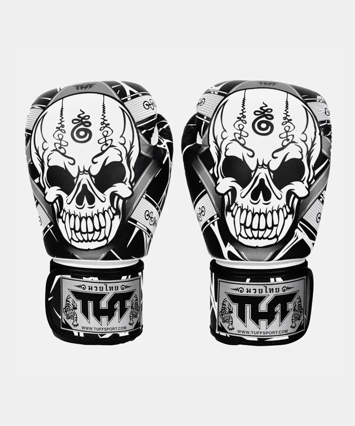 Tuff Skull Boxhandschuhe - Schwarz/Weiß
