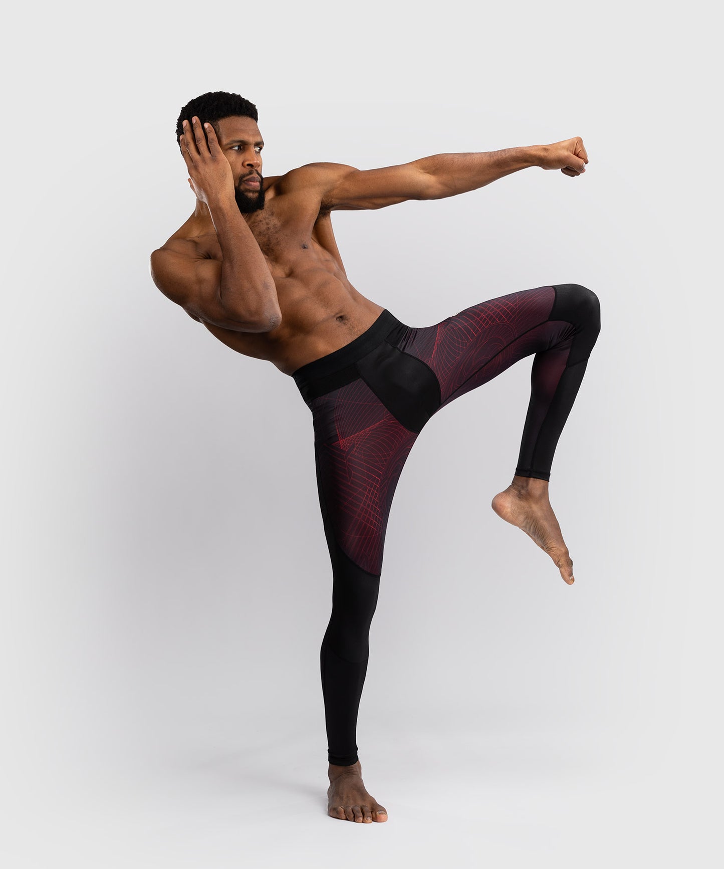Pantalon de Compression Venum G-Fit Air pour Hommes - Noir Profond/Rouge Feu