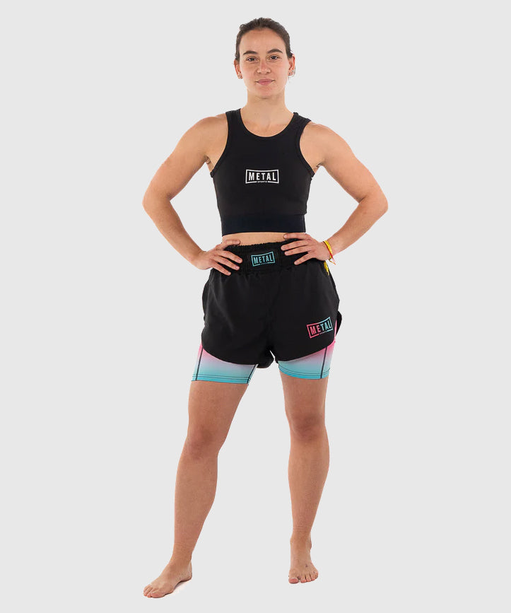 Metal Boxe Women's Sports Bra - Black