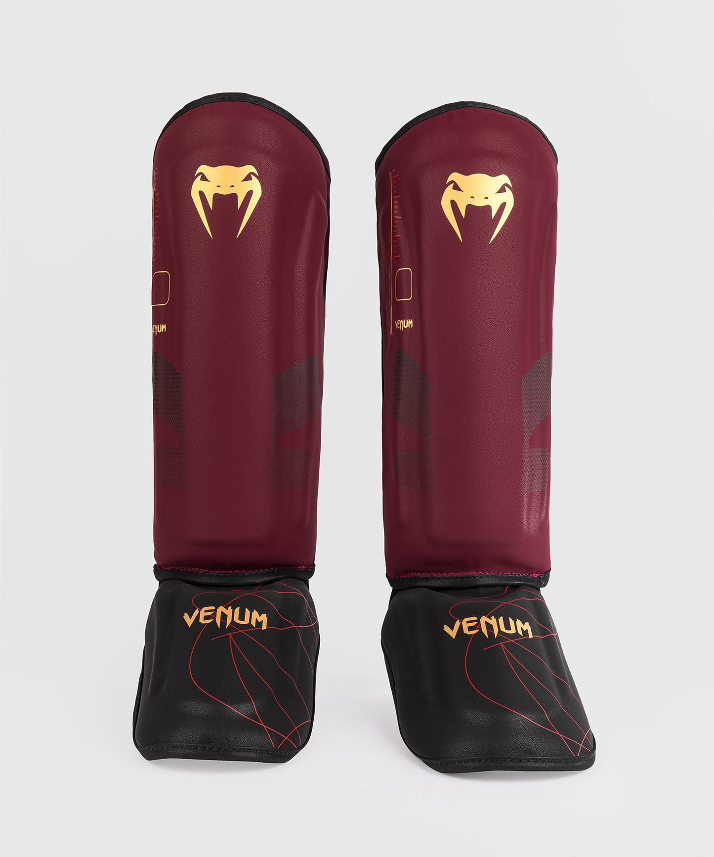 Protège-Tibias Venum Tactical XT- Noir/Bordeaux/Or