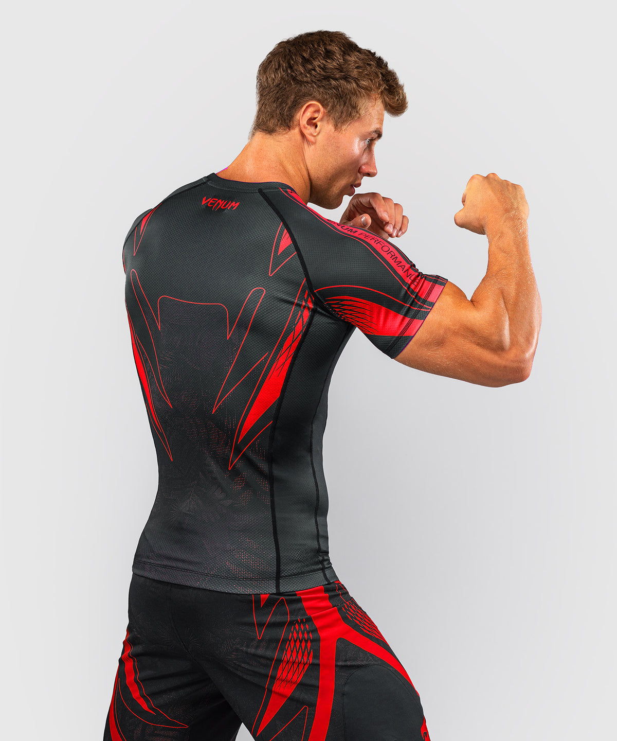 Venum Amazonia Reborn Kurzarm-Rashguard - Schwarz/Rot