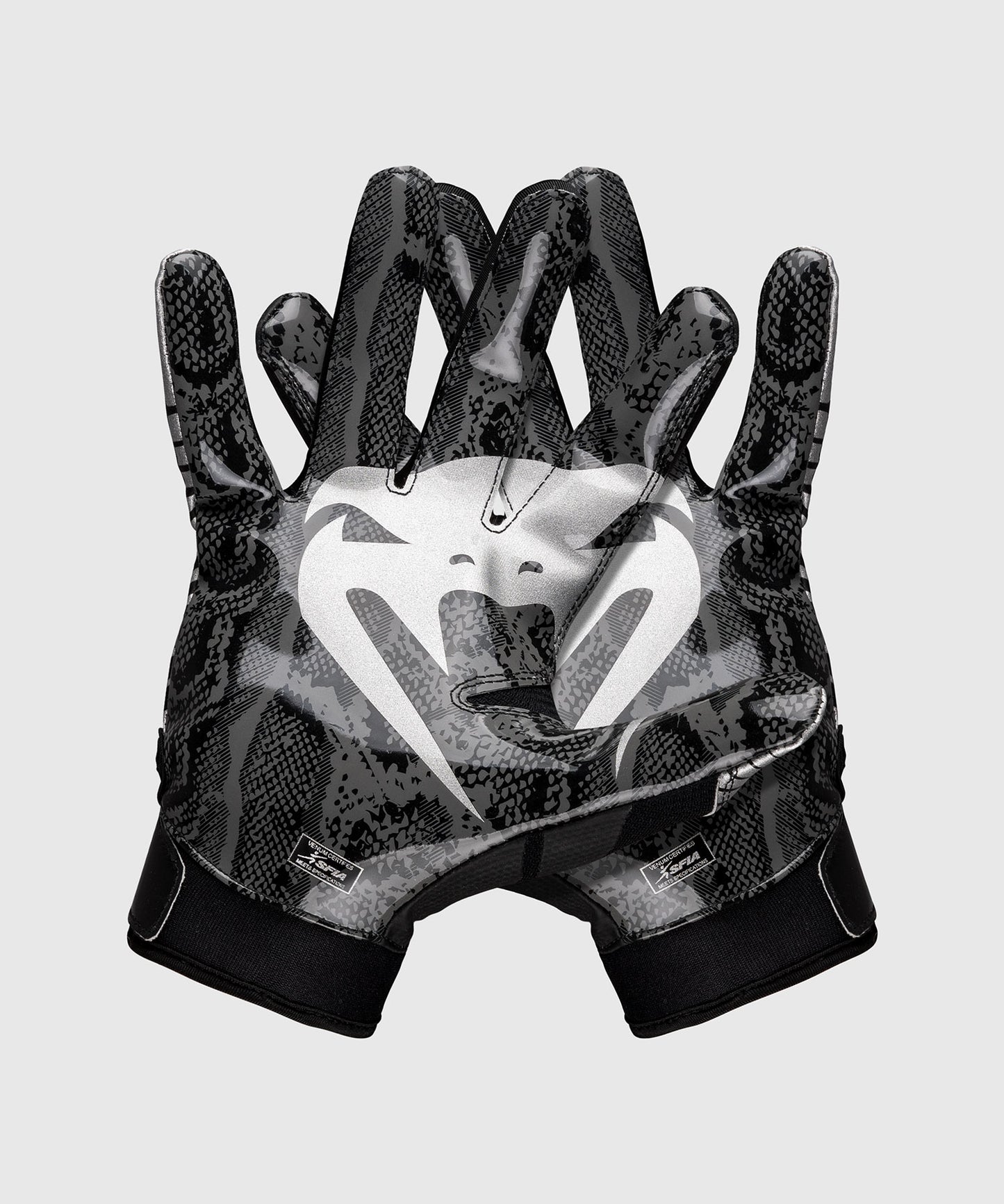 Venum Elite Guanti da Football - Nero/Argento