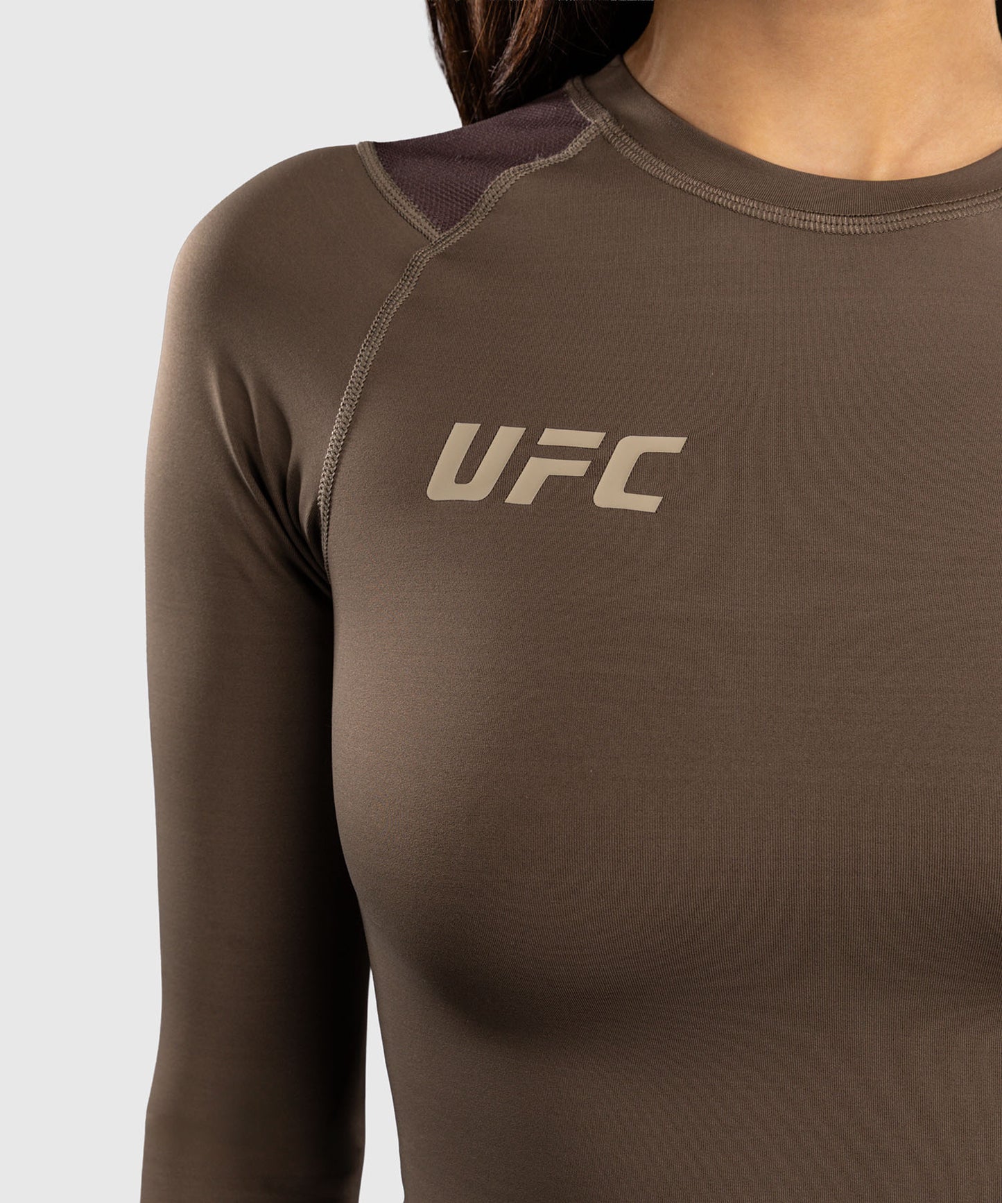 Venum UFC Unity by Venum Authentic Fight Week Women's Performance Long Sleeve Rashguard - Brown