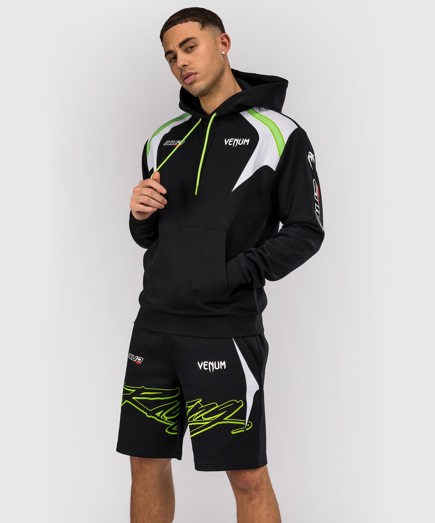 Sweat à capuche pour Hommes Venum x Bud Racing - Noir/Blanc/Citron Vert