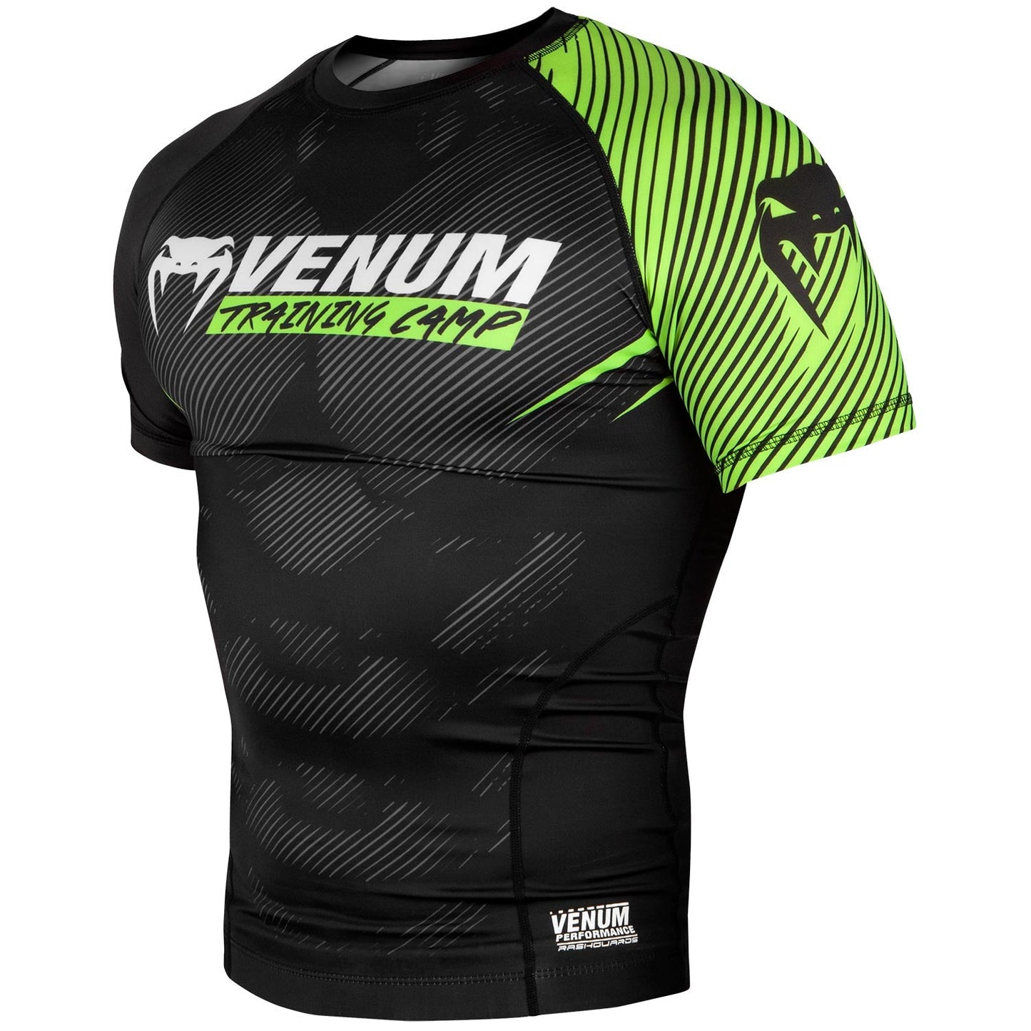 Venum Training Camp 2.0 Kurzarm Rashguard - Schwarz/ Fluo Gelb
