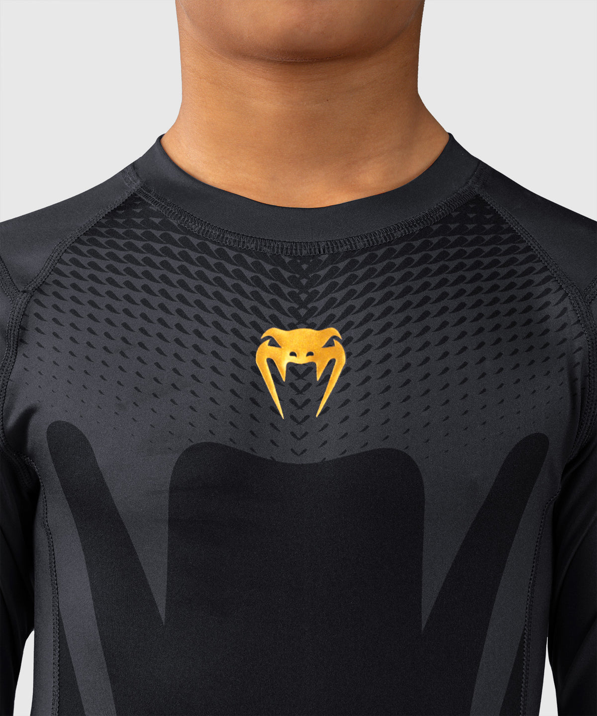 Venum Attack Kurzarm-Rashguard für Kinder - Schwarz/Gold