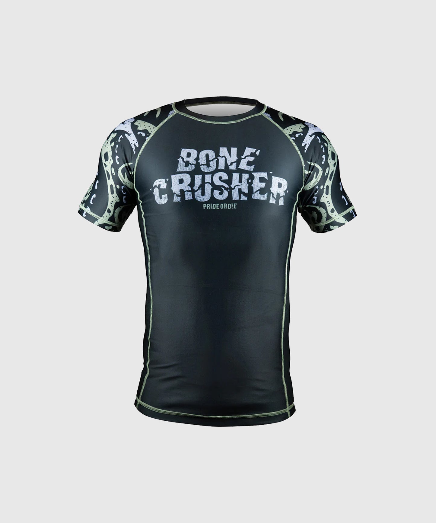 Pride or Die Bone Crusher V2 Kurzarm-Rashguard - Schwarz