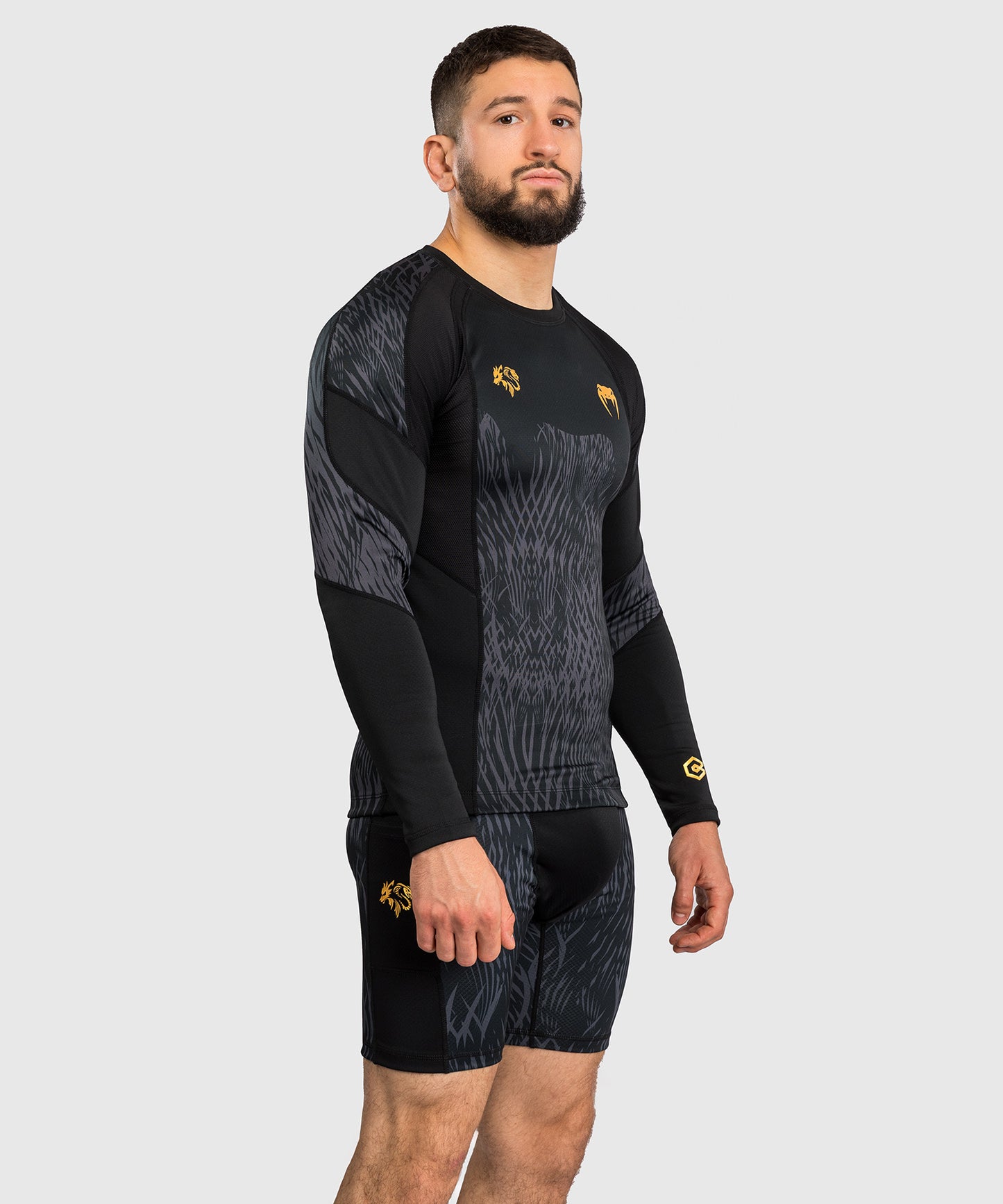 Venum x Chimaev Rashguard a Maniche Lunghe - Nero/Grigio