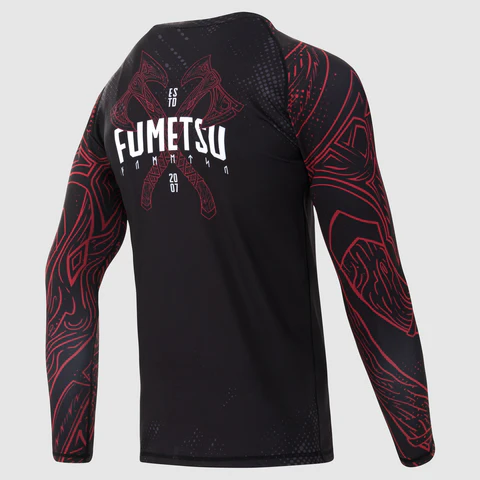 Fumetsu Berserker Langarm-Rashguard - Schwarz/Rot