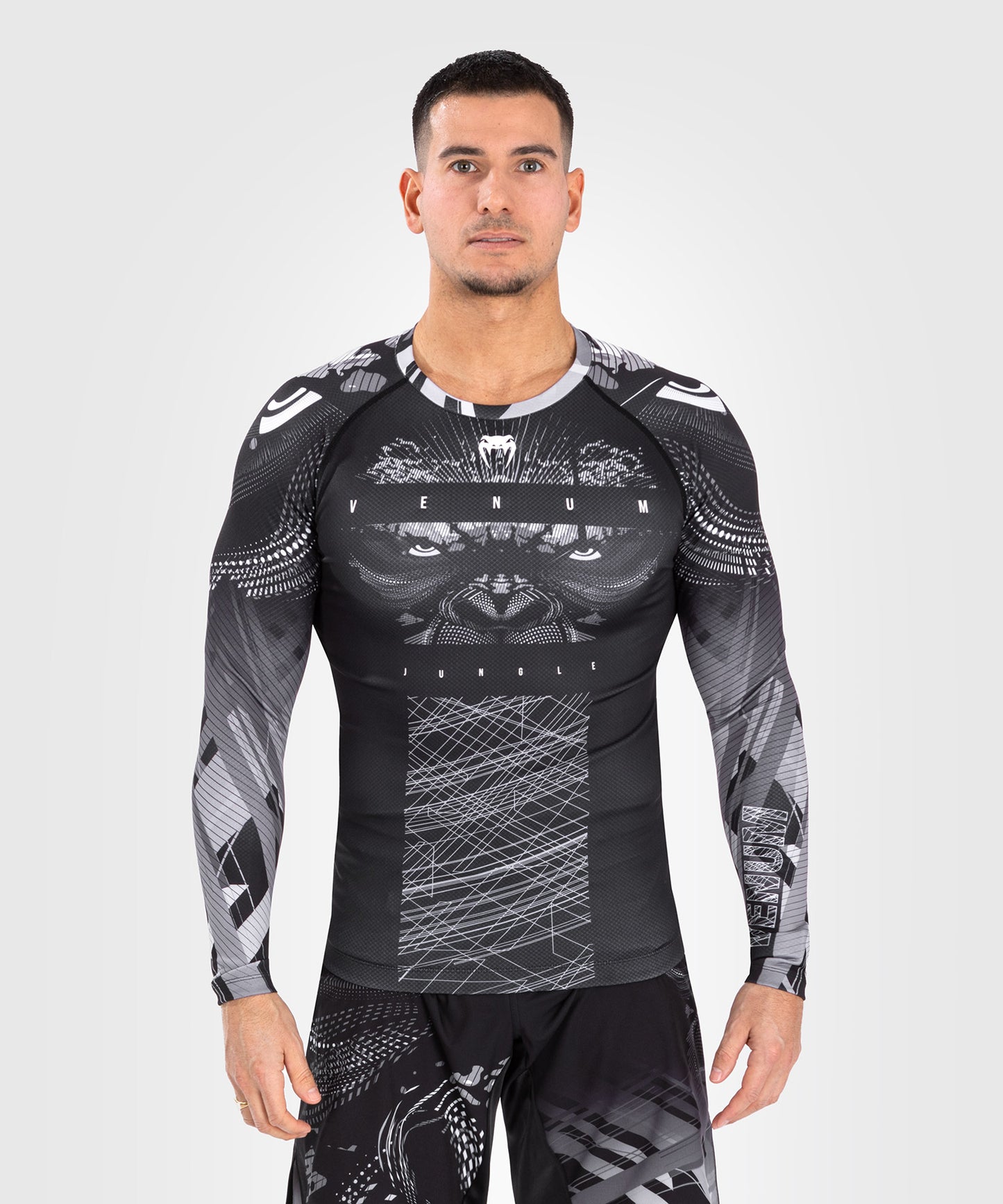 Venum Gorilla Dschungel Rashguard Langarm - Schwarz/Weiß 