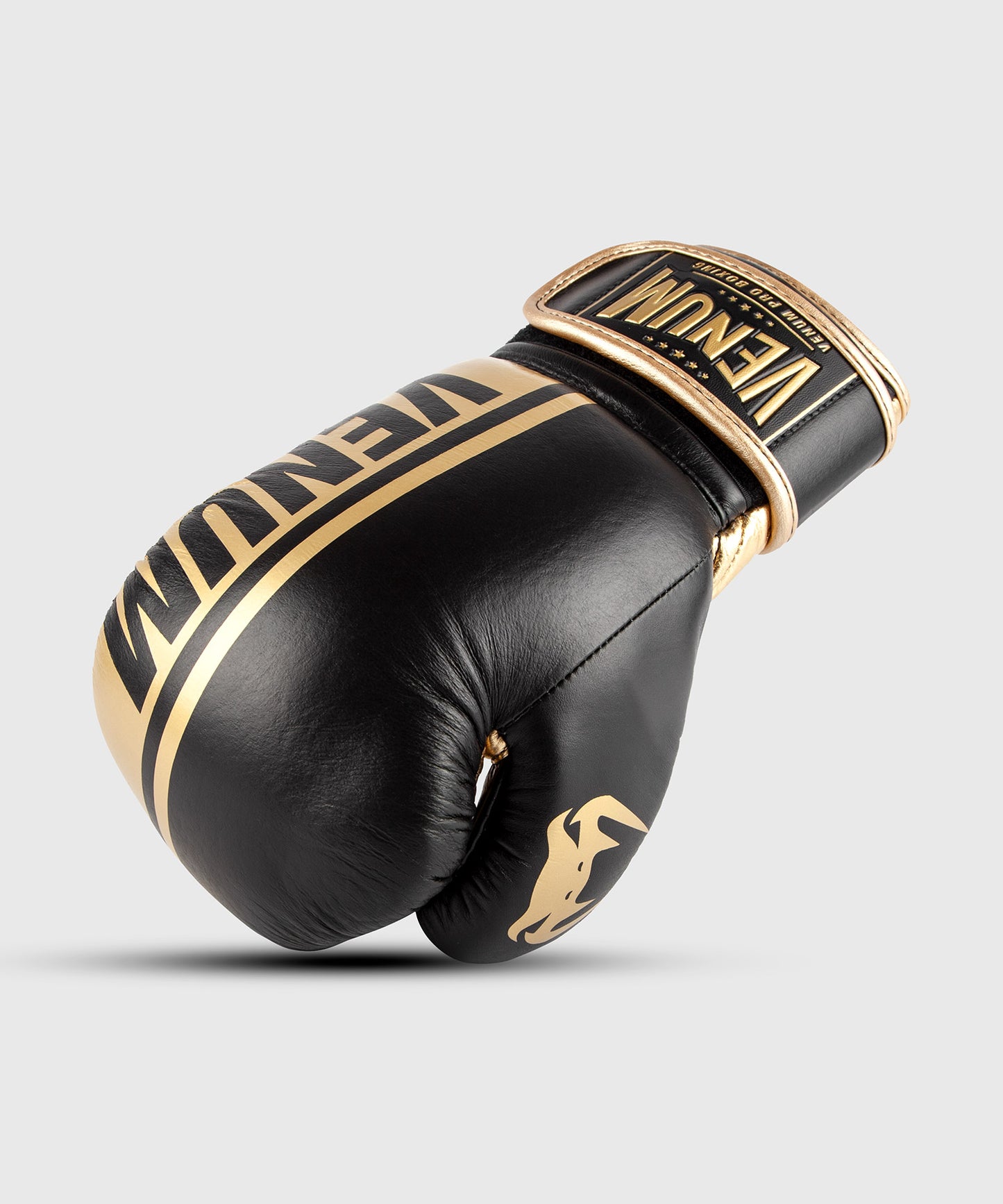 Gants de boxe pro Venum Shield Velcro - Noir/Or