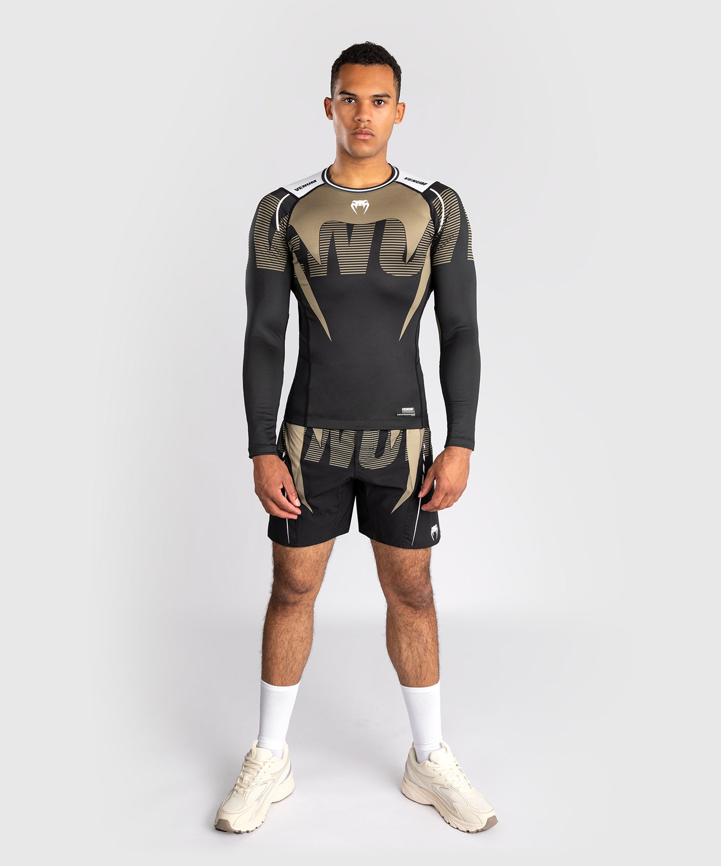 Venum Adrenaline Long Sleeve Rashguard - Black/Sand