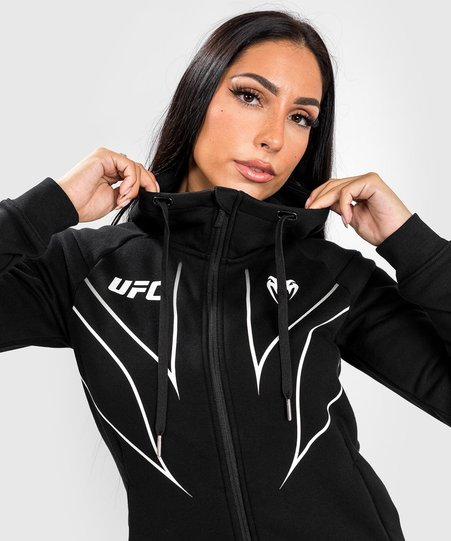 UFC Venum Fight Night 2.0 Replik Frauen Full Zip Hoodie - schwarz