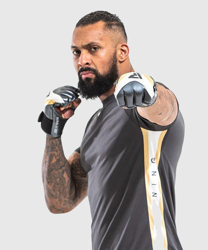 Gants de MMA Grappling Aura T-17 RDX - Noir/Blanc/Or