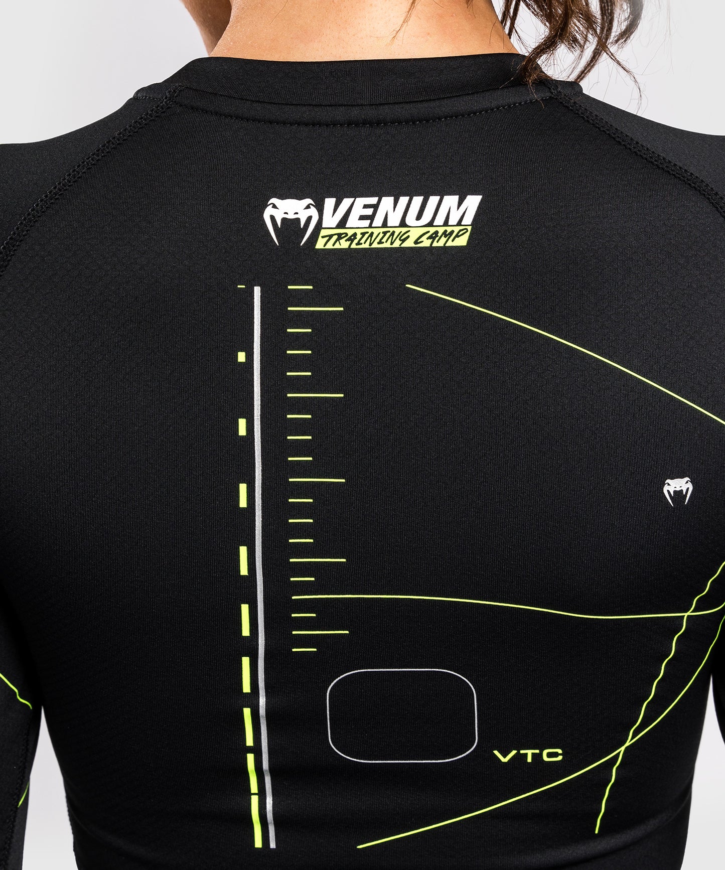 Venum Training Camp 4.0 Langarm Rashguard - Schwarz/Neongrün
