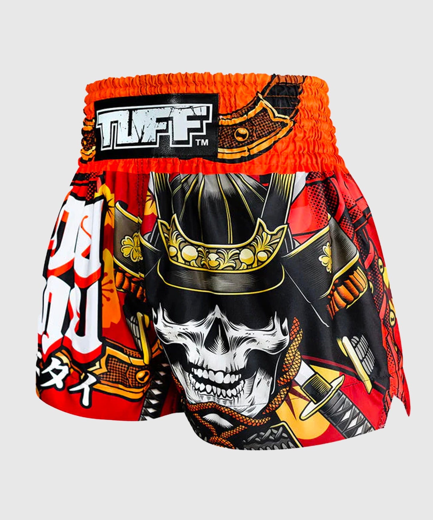 Tuff Samurai Skull Muay Thai Shorts - Rot