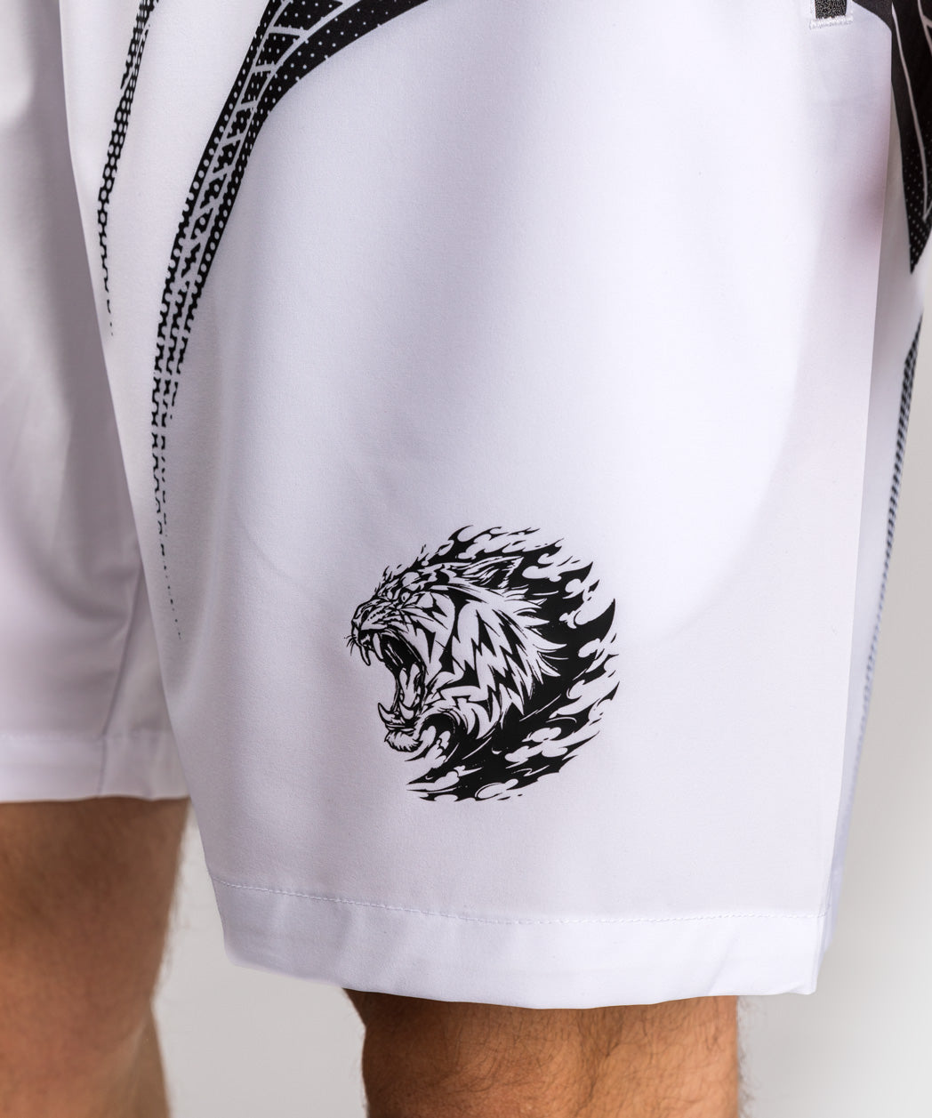 Venum x Mike Tyson Tiger Training Shorts - Optical White/Deep Black
