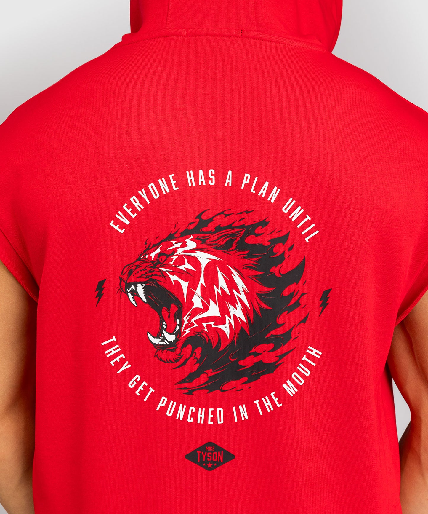 Sweat à capuche sans manches Venum x Mike Tyson Tiger - Rouge Intense/Noir Profond