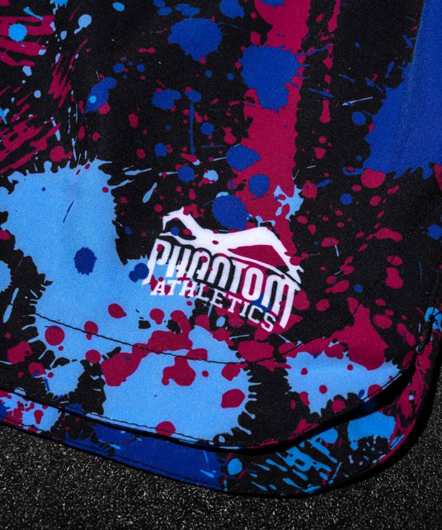 Short de MMA Phantom Athletics Fusion Splatter - Noir/Bleu/Rouge