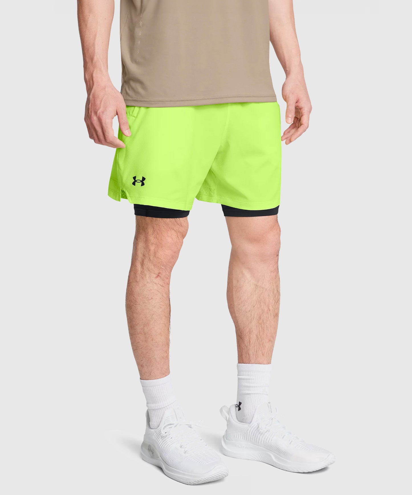 Under Armour 2-En-1 Ua Vanish Woven Pantaloncini – Giallo Fluo