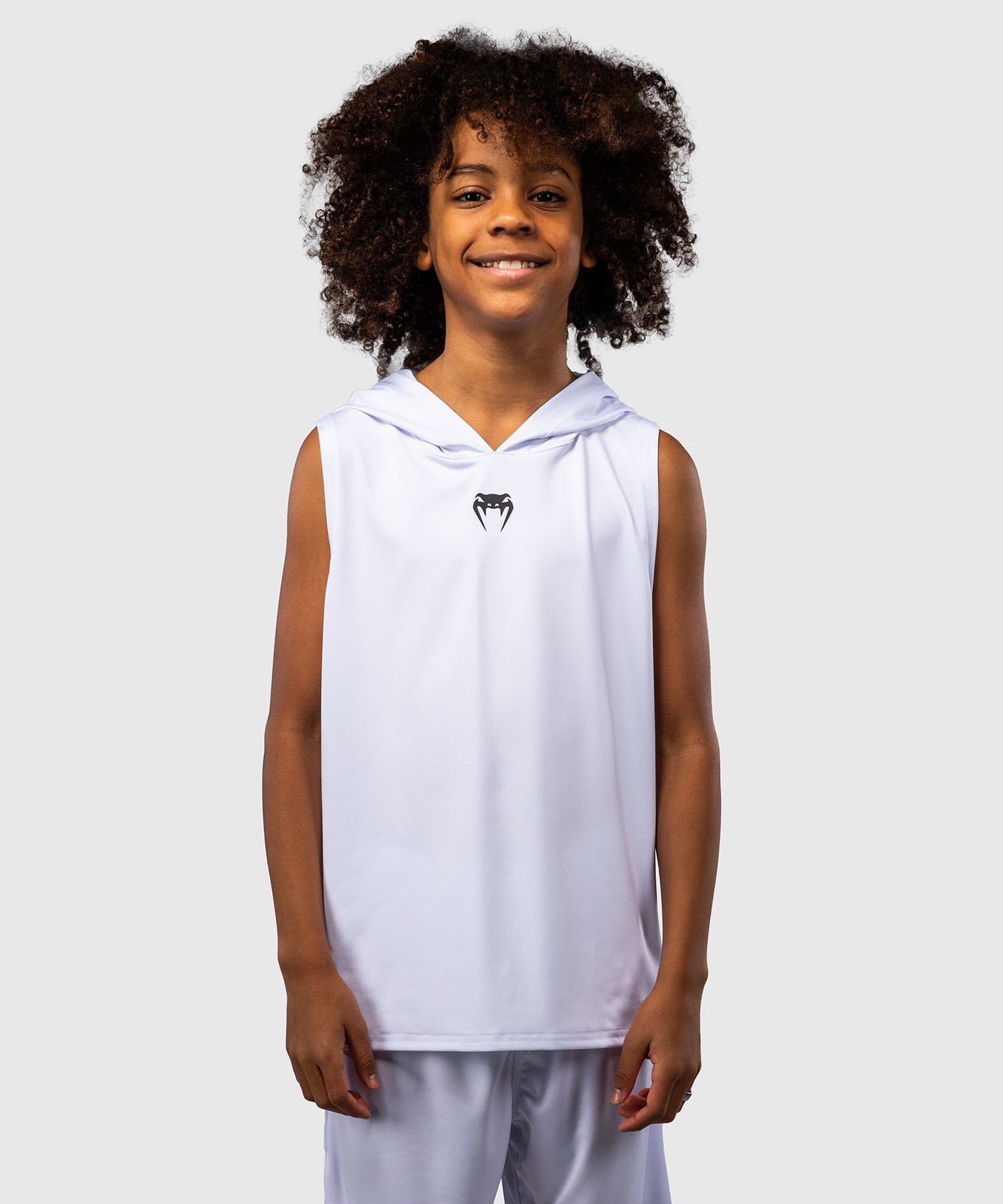 Venum Elite Felpa con Cappuccio Senza Maniche Dry Tech per Bambini - Bianco