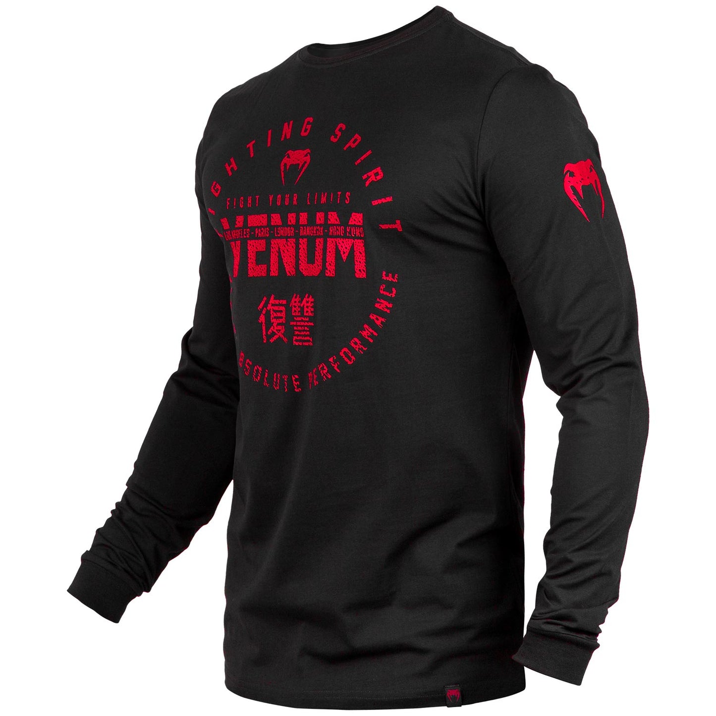 Venum Signature Langarm-T-Shirt - Schwarz/Rot