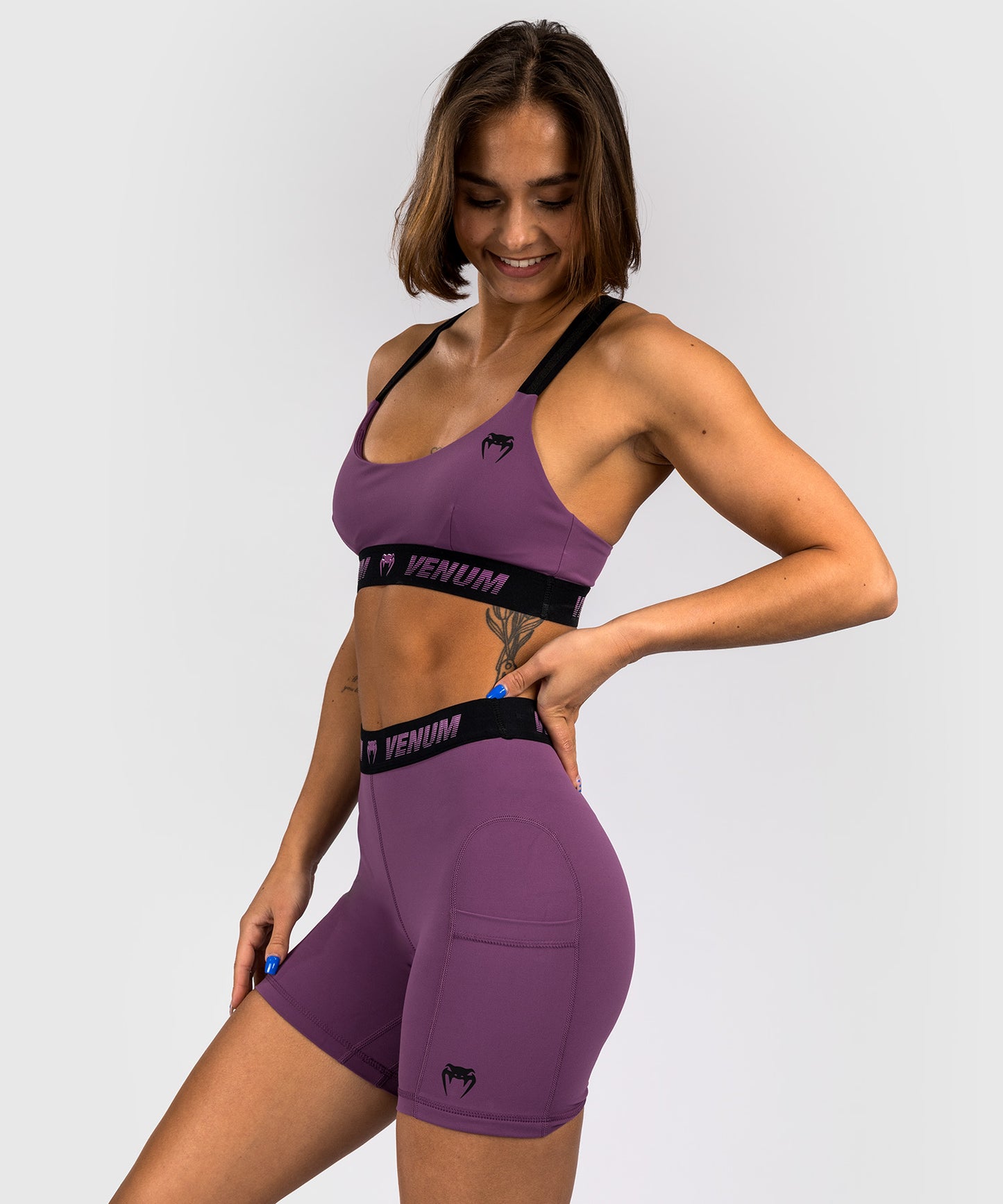 Short de compression long pour Femmes Venum Elevate - Lilas